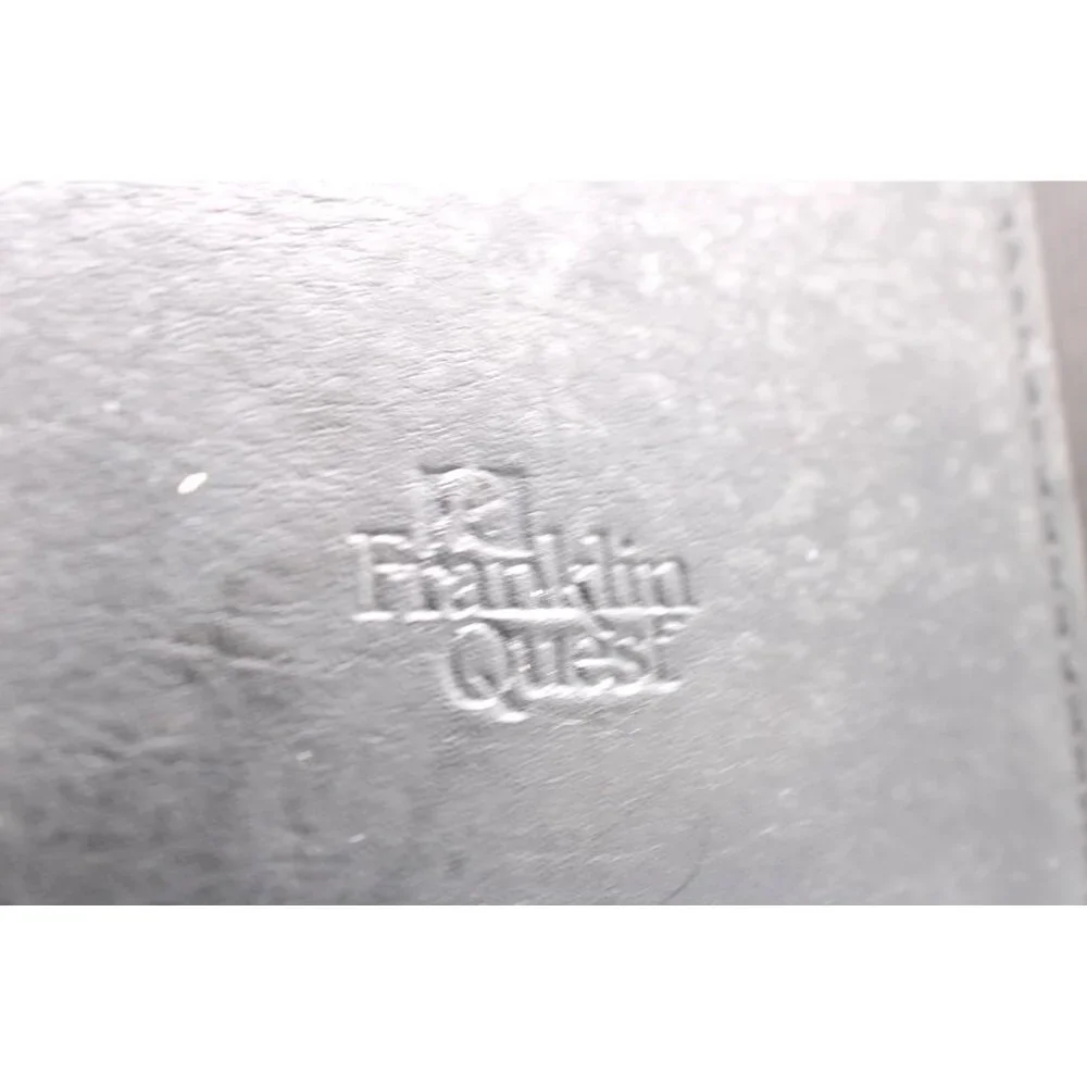 Franklin Quest Black Leather 7-Ring Day Planner Binder Organizer Office Vintage